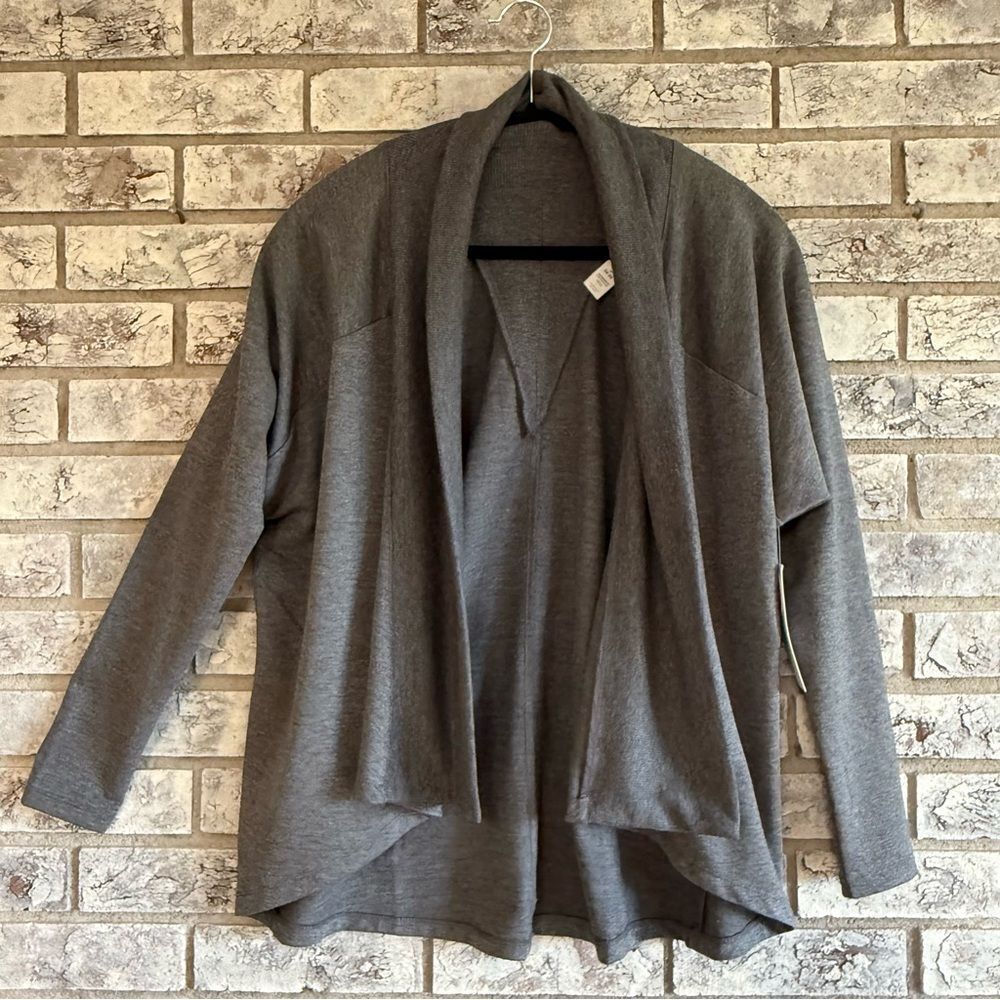 NWT Marika 2-in-1 Charcoal Open Front Pullover Cardigan | Size S